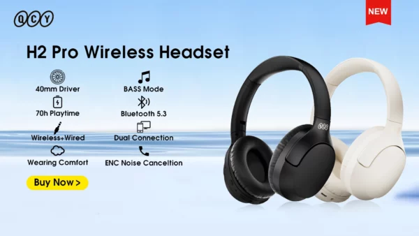 QCY H2 Pro casque sans fil Bluetooth 5.3 Mode basse écouteurs HIFI 3D casque stéréo sur l'oreille écouteurs de jeu – Image 9