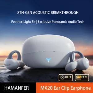 ‌ HAMANFER MX20 Clip sans fil Bluetooth Sport dans l'oreille casque 36H Play IPX7 étanche résistant à la sueur léger écouteurs