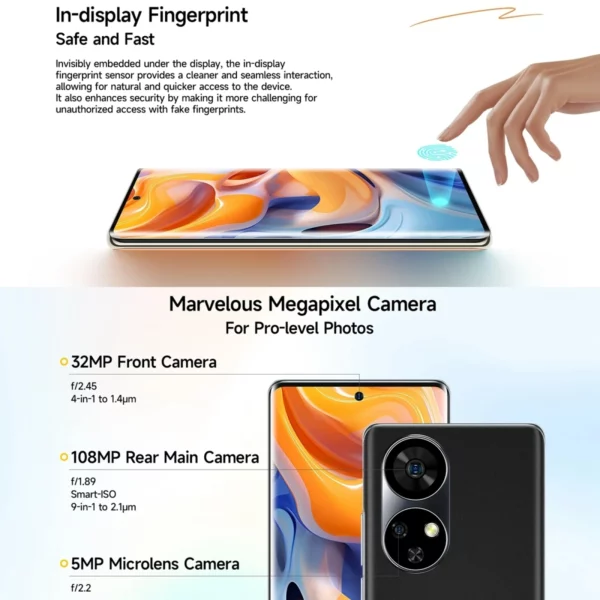 Ulefone Note 17 Pro Smartphone 6.78 "120HZ AMOLED affichage incurvé 24GB + 256GB Android 13,108MP caméra 5050mAh Version mondiale NFC – Image 3