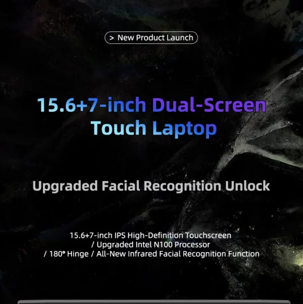 Entreprise de reconnaissance faciale à double écran pour ordinateur portable 15,6 pouces + 7 pouces, RAW 32 Go SSD 2 To DDR4, 180 °   écran tactile haute définition rétroéclairé – Image 9