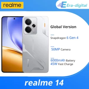 Version globale realme 14 Smartphone 5G Snapdragon 6 Gen 4 Écran AMOLED 120Hz Esports Caméra AI 50MP OIS Batterie Titan 6000mAh