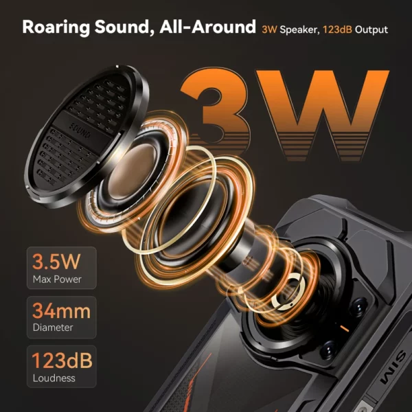 Cubot KingKong Power 3, Smartphone Android 14, haut-parleur 123 dB, Helio G99, écran 120Hz 6,72", RAM étendue jusqu'à 24 Go, ROM 256 Go, batterie 10200 mAh, appareil photo 100MP, telephone portable – Image 2