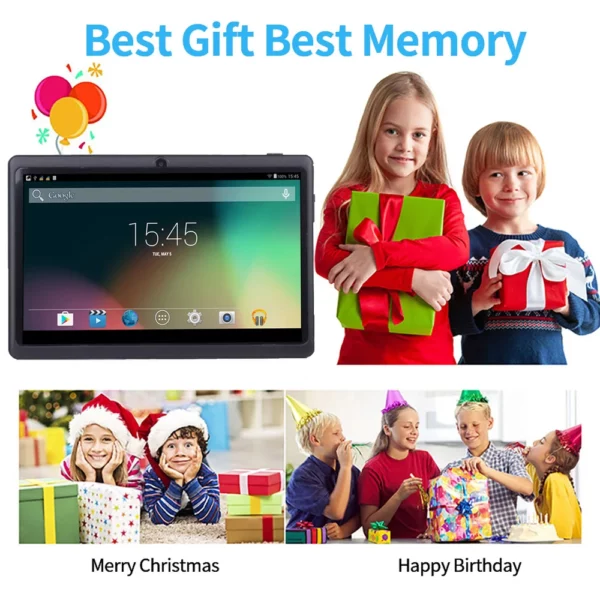 BDF-Q8 nouveaux tablettes 7 pouces Android 13, 4 Go de RAM 64 Go de ROM, extension de 1 To, WiFi, batterie 4000 mAh, double caméra, tablette PC Google Learning – Image 6