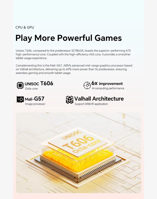 Teclast P30T Android 15 tablette 10.1 "IPS Max 12GB RAM 128GB ROM T606 8 cœurs 6000mAh clavier/étui/souris/stylet/casque/support – Image 13