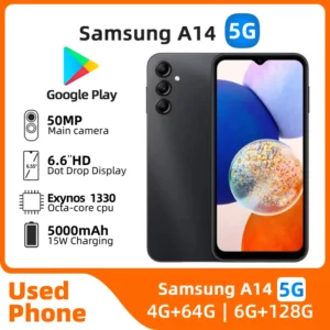 Samsung Galaxy A14 5g Exynos 1330 6.6 pouces écran Infinity-V 4RAM 64GB Android 5000mAh 50MP caméra téléphone utilisé