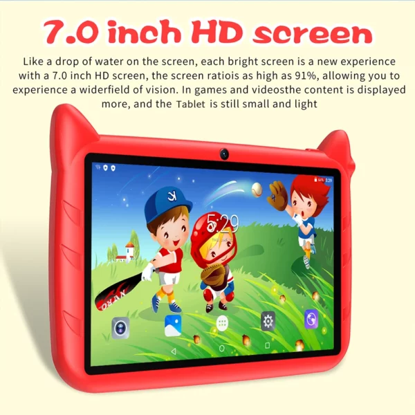 BDF-Tablette Android 13 pour enfants, extension 1 To, 4 Go de RAM, 64 Go de ROM, WiFi 5G, batterie 4000mAh, appareil photo touristique, cadeau pour enfants, logiciel pour enfants, 7 pouces – Image 8