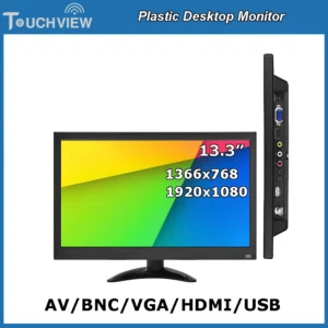 Offre spéciale 13.3 pouces écran large HD 1920*1080 ordinateur de bureau CCTV LCD moniteur d'affichage avec Interface AV/BNC/HDMI/USB/VGA