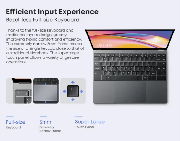 CHUWI-Tablette PC Portable 2 en 1, Windows 11, 512 Go SSD, 12 Go LPDDR5,Intel N100/i3 1215U, Écran IPS FHD de 13.5 Pouces, WIFI 6 – Image 21