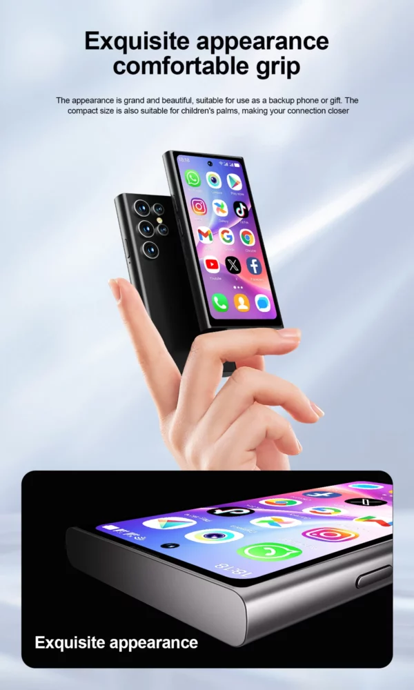SERVO S27 Mini réseau 3G petit Smartphone 4.0 pouces affichage 2GB RAM 16GB ROM double SIM reconnaissance faciale Android petits téléphones intelligents – Image 15