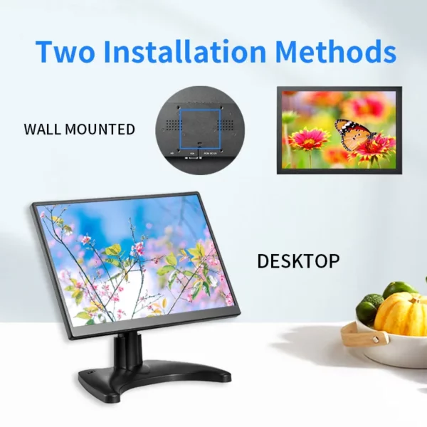 Moniteur de sécurité CCTV 10.5 pouces, écran LCD TFT 15:10 1920x1080 FHD, petit écran d'ordinateur TV pour PC CCTV avec Interface HDM VGA – Image 10
