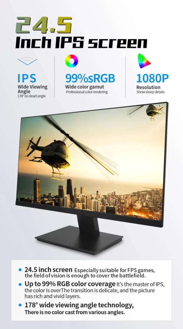 24.5 pouces 1920*1080 led 200-500hz moniteur pc panneau ips 360hz moniteur de jeu 24.5 "écran d'affichage HDR400 – Image 10