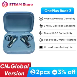 Oneplus-Écouteurs sans fil Buds 3 TWS, Bluetooth 5.3, suppression active du bruit 49dB, autonomie de la batterie 44h, téléphone de sauna pour Oneplus 12