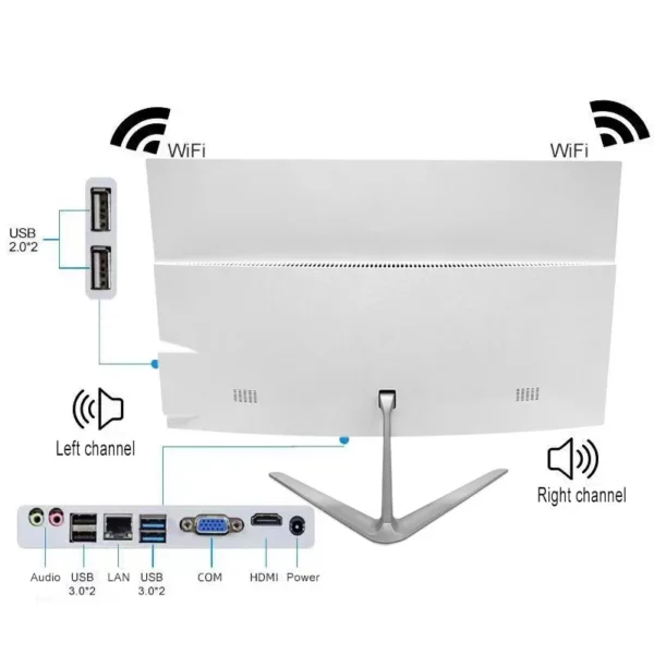 Pc tout-en-un 23,8 24 pouces, ordinateur de marque OEM I3 I5 I7 I9, monobloc, pour ordinateur de bureau de jeu – Image 5