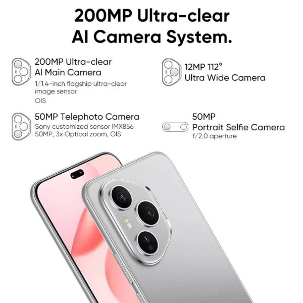2025 HONOR 400 Pro Version mondiale 5G Smartphone Snapdragon 8 Gen 3 120Hz 6.7 "écran AMOLED 200MP caméra 100W SuperCharge NFC – Image 2