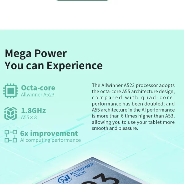 Patch last-Tablette Allwinner A523, 8 cœurs, 2024 GHz, 10 Go, 4 Go, 6 Go, P85T 1.8 doyen de mémoire vive, 8 pouces, 800 × 1280iPS, WiFi 5G, 4G, 5000mAh, Type-C, 64 Go – Image 11