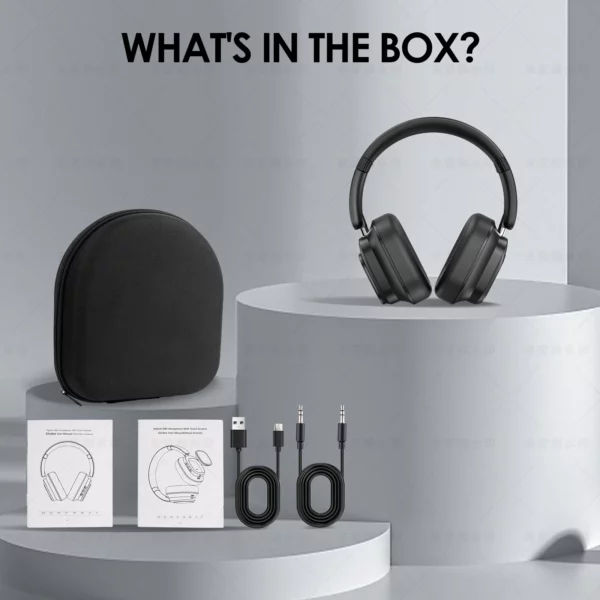 Siindoo JH-ANC930Plus casque sans fil hybride, casque antibruit actif avec écran LED à commande tactile multi-magnétique – Image 6