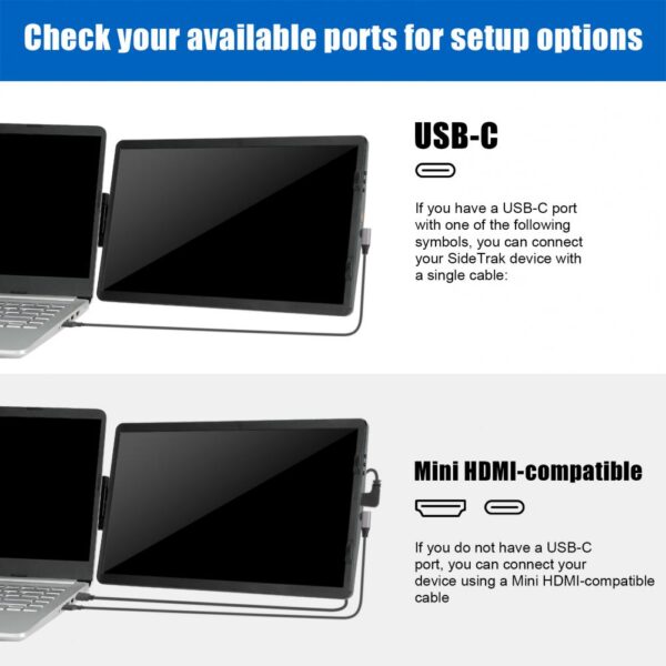 Écran d'extension pour ordinateur Portable 14.1 pouces, Support type-c 3.1 pliable FHD IPS, écran d'affichage de jeu pour téléphone Portable – Image 16