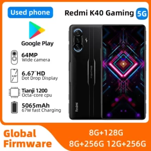 Redmi k40 Game Enhanced Edition Android 5G débloqué 6.67 pouces 256GB ROM toutes les couleurs en bon état téléphone d'occasion d'origine