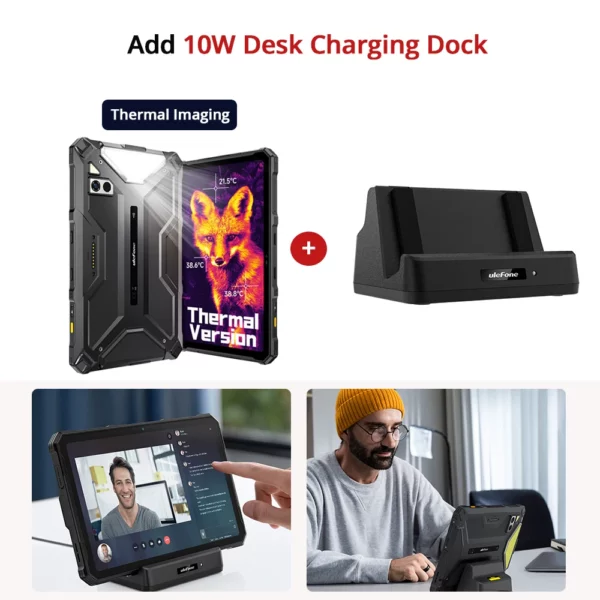 【Première mondiale】Ulefone Armor Pad 4 Ultra 5G Tablette robuste Imagerie thermique 11800mAh 10,36"2K 16GB + 256GB Android 14 Lumière LED – Image 13