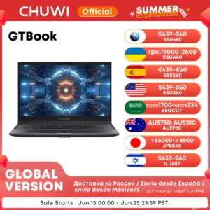 World Premier CHUWI GTBook i5-12450H RTX 3050 ordinateur portable de jeu 15.6 pouces écran FHD 16GB RAM 512GB SSD corps métallique ordinateur portable dédié
