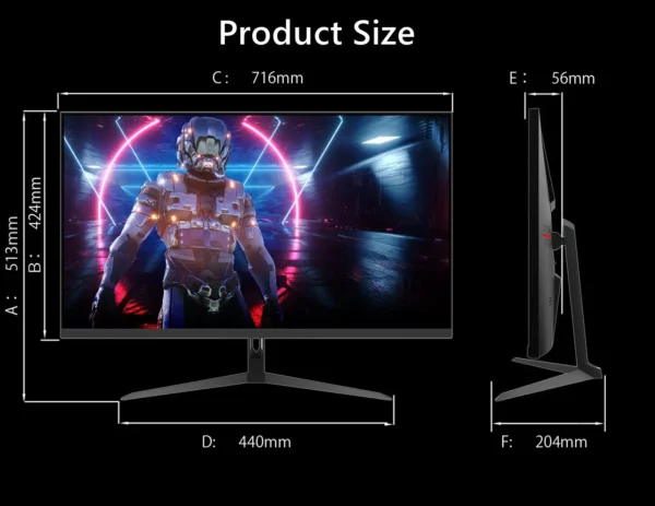 FYHXels32-Écran LED UHD pour ordinateur de bureau, moniteur PC IPS, écran d'ordinateur de jeu, technologie FreeDiviG-Divig, 32 pouces, 4K, 144Hz, 3840x2160 – Image 6