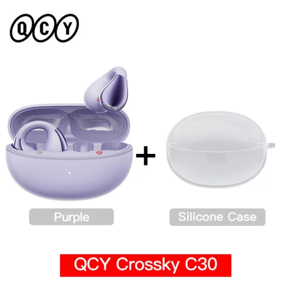 QCY Crossky-Écouteurs à clip d'oreille C30, Bluetooth 5.4, sans fil, oreille ouverte, écouteurs de sport TWS, écouteurs à connexion touristique – Image 9