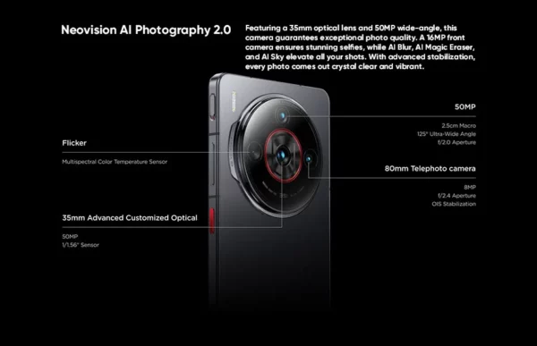 Nubia Z60S Pro Version mondiale 5G Smartphone Snapdragon 8 Gen 2 MyOS 14.0 120Hz écran AMOLED 6.78 pouces 50M + 50M + 8M 5100mAh NFC – Image 24