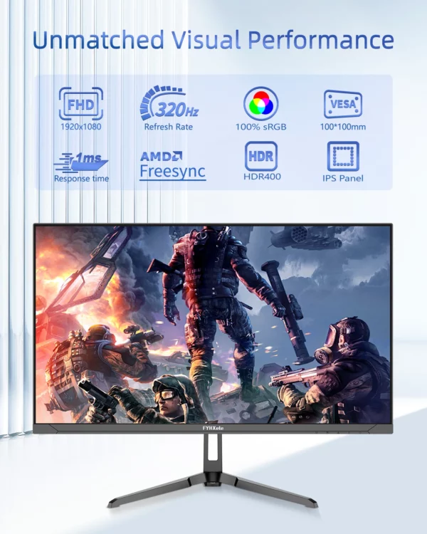 FYHXele 24.5 pouces moniteur de jeu 320Hz FHD 1920x1080 1ms sans cadre 100% sRGB LED lumière de fond moniteur d'ordinateur Freesync – Image 9