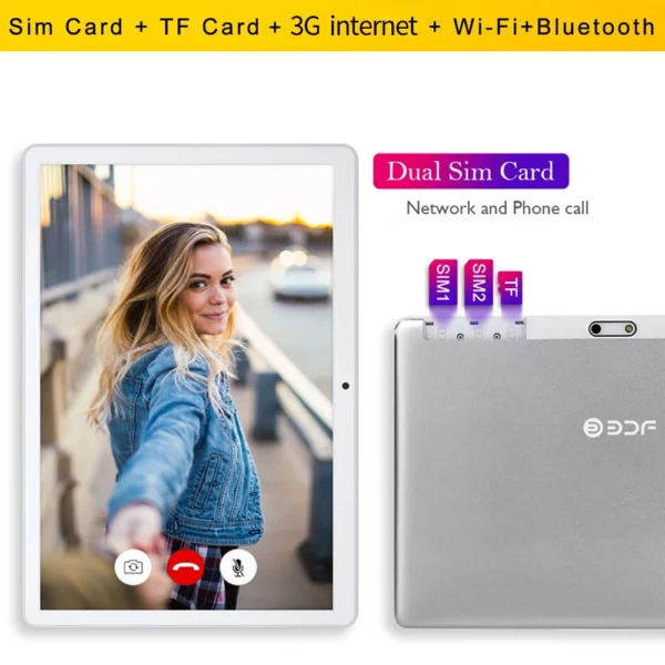 Nouveau 10.1 pouces tablette 4G WiFi double SIM 4GB 64GB tablette Android 10.1 pouces 2MP + 5.0MP Version mondiale tablette PC – Image 3