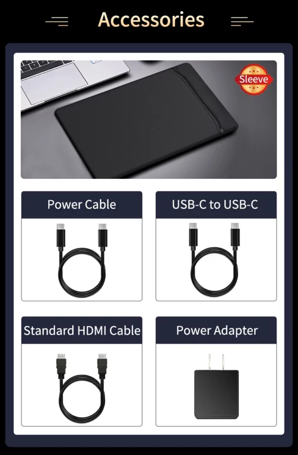 Moniteur Portable à écran tactile OLED 4K de 15.6 / 13 pouces, 550Nit USB-C, moniteur de jeu externe Compatible HDMI pour ordinateur Portable Xbox Switch – Image 32