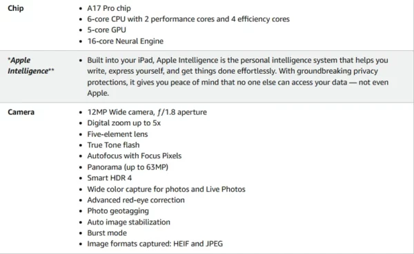 IPad Mini 7 A17 Pro 8,3 pouces 128G/256G/512G WiFi identification tactile cellulaire, eSIM, CPU 6 cœurs d'origine GPU 5 cœurs moteur Neural 16 cœurs. – Image 17