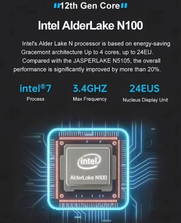 14 pouces + 14 pouces tactile double écran ordinateur portable Intel N100 processeur ordinateur portable de jeu DDR4 16GB 1TB SSD ordinateur portable – Image 13