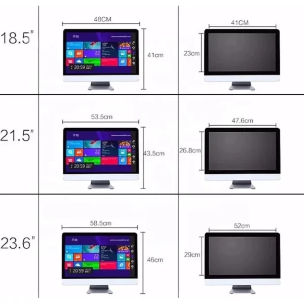 Prix usine Chine ordinateur inclus monobloc i3 i5 i7 OEM 18.5 "21.5" 23.6 "27" ordinateur de bureau tout-en-un PC tout-en-un – Image 5