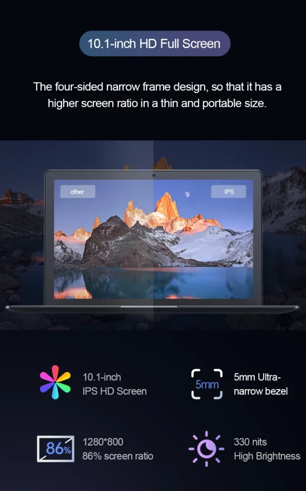 TOPOSH-Mini ordinateur portable portable 10.1 "Celeron J4125, 12 Go de RAM, 512 Go de SSD, facile à transporter, Windows 11, ordinateur de bureau – Image 11
