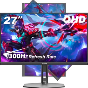FYHXele Moniteur de jeu 27 pouces 300 Hz QHD 0,8 ms GTG Moniteur d'ordinateur ultra mince Moniteur PC réglable Support FreeSync