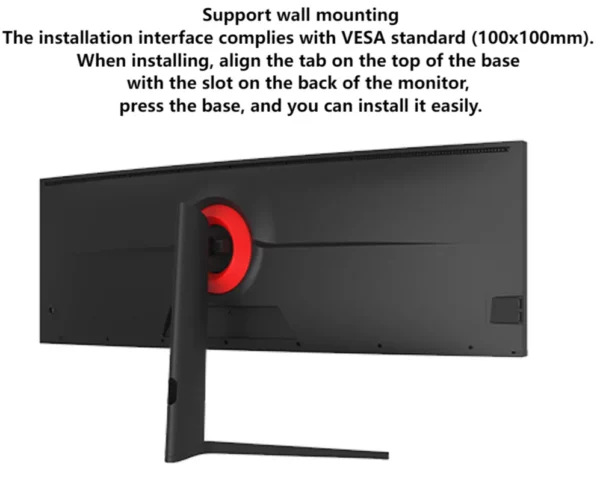 Moniteurs d'ordinateur de bureau incurvés, moniteur de jeu, écran ultra large, 49 pouces, 5K, 75Hz, 144Hz, courbe 5120x1440, PS Xbox – Image 13