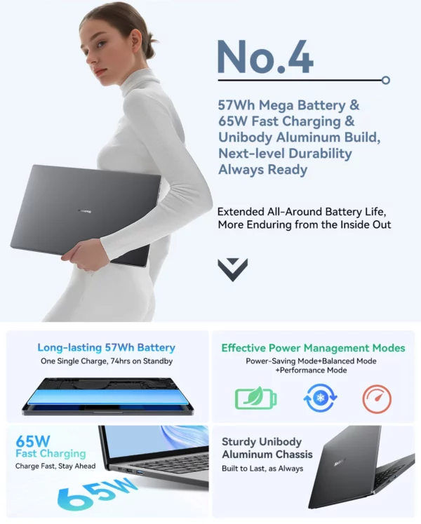 [Première mondiale] Ordinateur portable Blackview AceBook 12 Win 11 Pro 16'' 1920*1200, ordinateur portable Intel I5-1030NG7, 16 Go 512 Go, 5000 mAh – Image 41