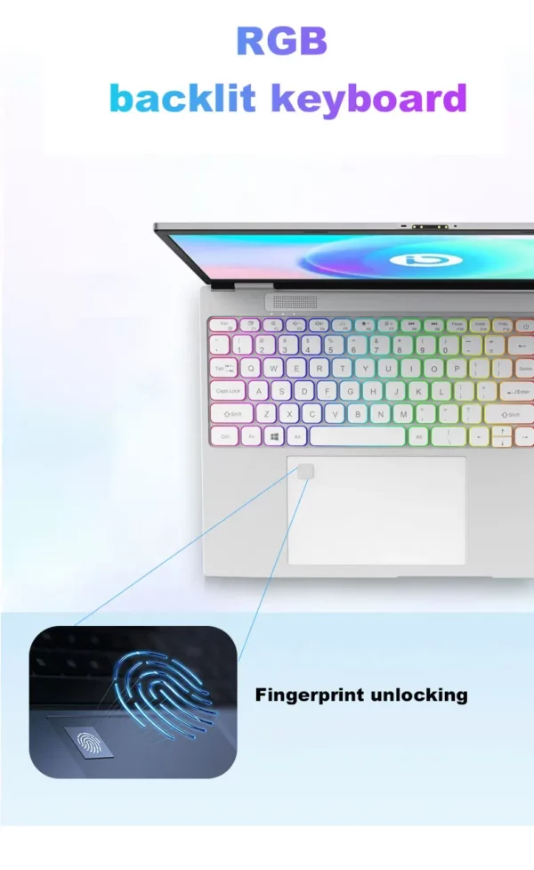 Crelnader double écran ordinateur portable 7 pouces écran tactile boîtier métallique RGB rétro - éclairage empreintes digitales déverrouiller la fenêtre 11 Ultra - mince ordinateur portable – Image 15