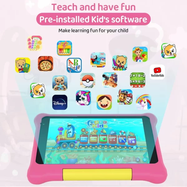 URAO enfants tablette 7 pouces Android 13 tablettes Quad Core 5GB RAM 32GB ROM 2500mAh double caméra Bluetooth WiFi contrôle Parental PC Pad – Image 2