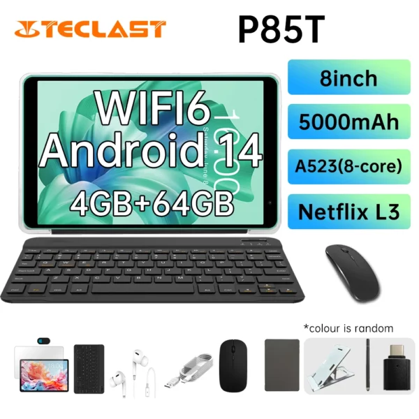 Patch last-Tablette Allwinner A523, 8 cœurs, 1.8GHz, 4 Go de RAM, 64 Go de ROM, Dean, 8 pouces, 800 × 1280iPS, WiFi 5G, 4G, 5000mAh, Type-C, 0,3 MP + 2,0 MP