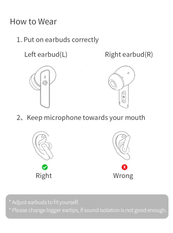 QCY HT05 ANC écouteur sans fil 40dB antibruit Bluetooth 5.2 casque 6 micro ENC HD appel TWS écouteurs Mode transparence – Image 42