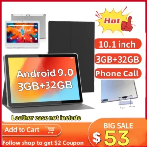Offres spéciales 10.1 pouces IQ1017 Android 9.0 appel téléphonique tablette PC 3GB RAM 32GB ROM MTK9863 Octa Core double caméra type-c carte Sim