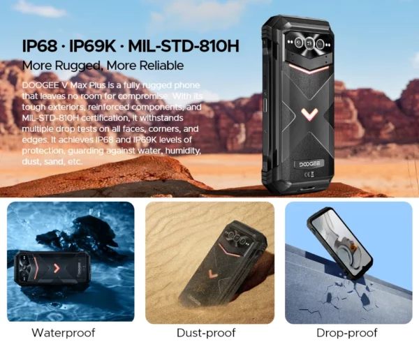 Version mondiale DOOGEE V Max Plus téléphone robuste 6.58 "120Hz affichage 16GB 512GB 200MP AI caméra 22000mAh effet d'éclairage Android 14 – Image 52