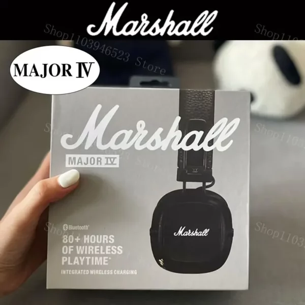 Marshall Major IV 4 casque Bluetooth basses profondes/conception ergonomique/plus de 80 heures de lecture écouteur pliable sport casque sans fil – Image 17