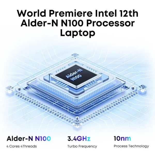 CHUWI-Ordinateur portable GemiPlePlus, 16 Go LPDDR5, SSD 512 Go, Intel Alder Lake N100 15.6, FHD 1920x1080, WiFi 6, Windows 11 – Image 2