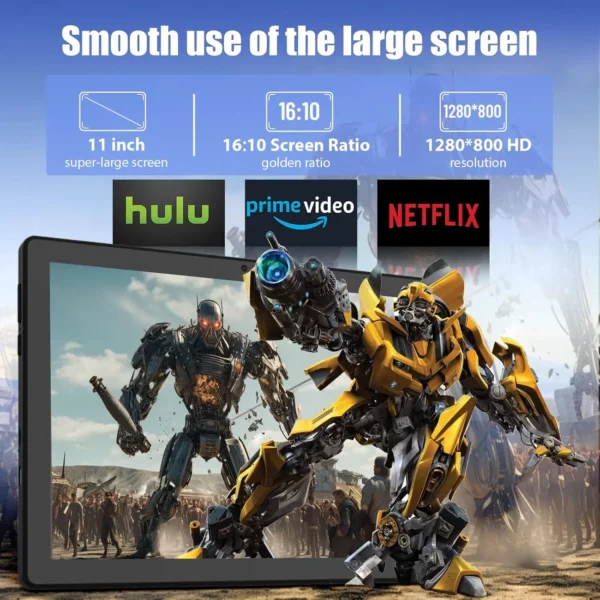 URAO – tablette Android 11 pouces, 14 go de RAM, 64 go de ROM, 6800mAh, écran tactile IPS HD, avec étui de protection pour clavier, stylet de souris, Kit 8 en 1 – Image 3