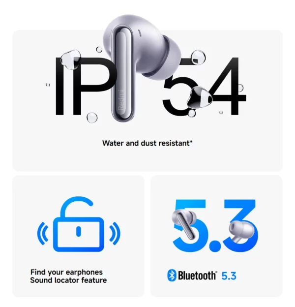 Xiaomi Redmi buds 6 pro écouteur suppression active du bruit audio dimensionnel intégré audio haute résolution casque sans fil 55dB – Image 32