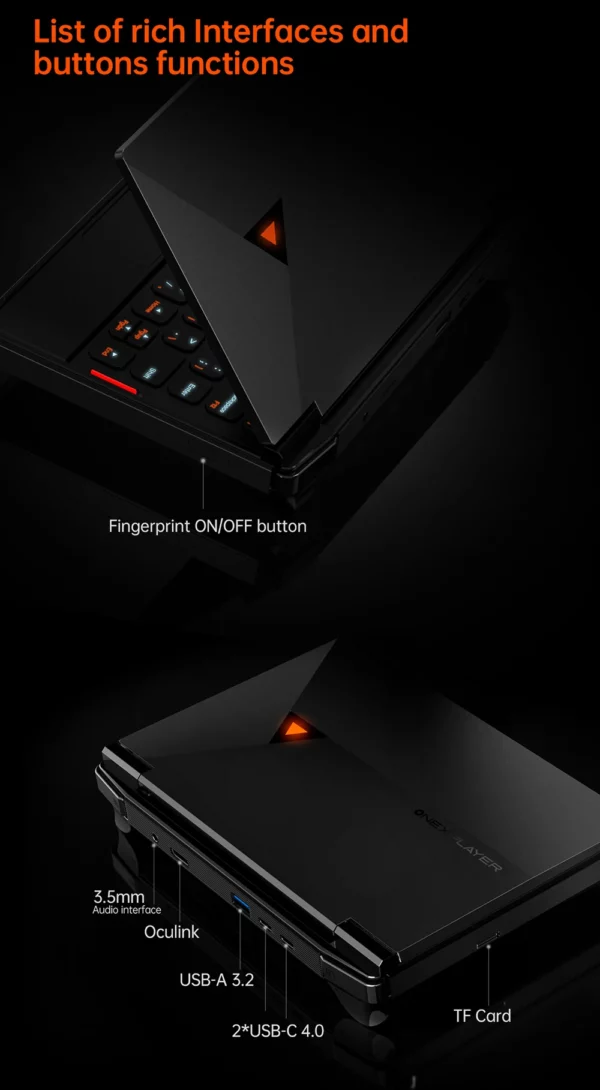 OneXPlayer G1 AMD Ryzen AI 9 HX 370 8.8 "Mini ordinateur portable de jeu jeux de bureau mobiles clavier double Mode PC Console de jeu portable – Image 35