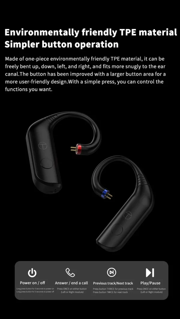 TRN BT20 Pro sans fil Bluetooth 5.3 HIFI écouteurs Module câble de mise à niveau/connecteur MMCX prise remplaçable crochet d'oreille pour Moondrop – Image 18