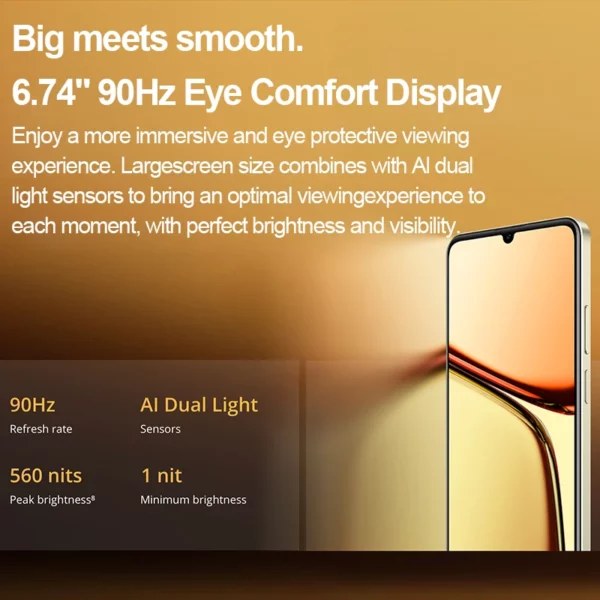 realme-Smartphone C61, Batterie 5000mAh, Charge SUPERVOOC 15W, Caméra AI 50MP, Affichage 90Hz, Moteur AI IP54, 256 Go, NDavid, Première mondiale – Image 6